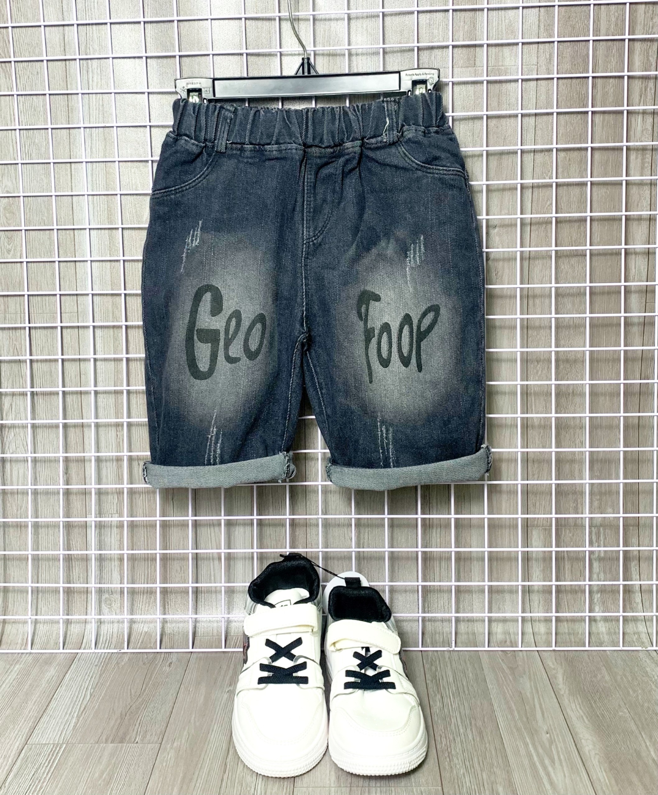 Quần Short lửng GEOFOOP chất jean co giãn cho bé trai