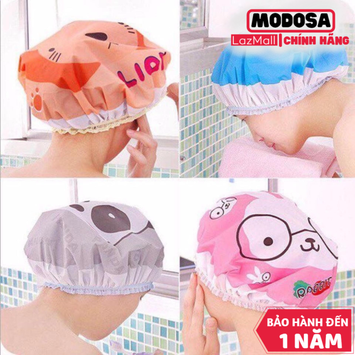 Mũ modosa ủ tóc , chụp tóc bằng vải hoạt hình dễ thương
