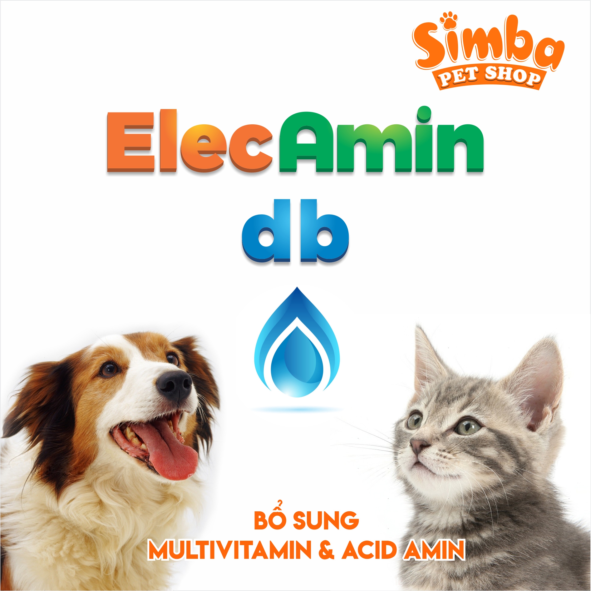 Vemedim Elecamin db cung cấp vitamin tăng đề kháng cho chó, mèo, chim cảnh, chai 20ml