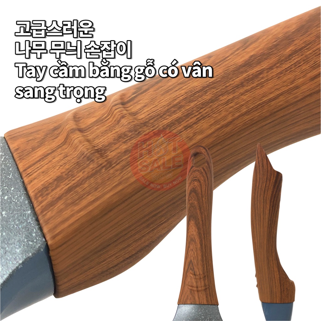 [Hàng chính hãng] Chảo vuông vân đá đáy từ Ceramic ECORAMIC Hàn Quốc