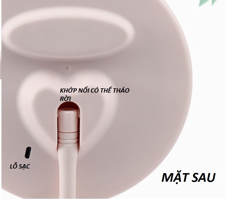 Gương trang điểm đèn LED  cảm ứng28x18cm -  gương sạc - dụng cụ làm đẹp - gương để bàn - gương soi