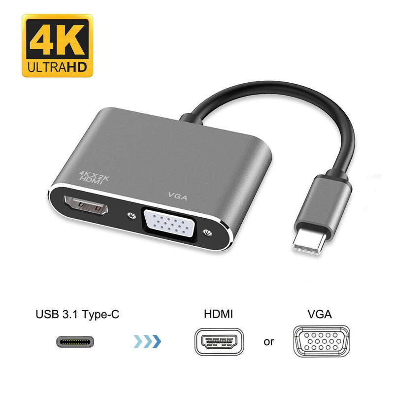 Cáp Chuyển Đổi USB TYPE-C Sang HDMI Và VGA - USB TYPE-C