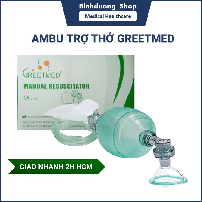 Bóp bóng thở ambu greetmed hỗ trợ hô hấp nhân tạo