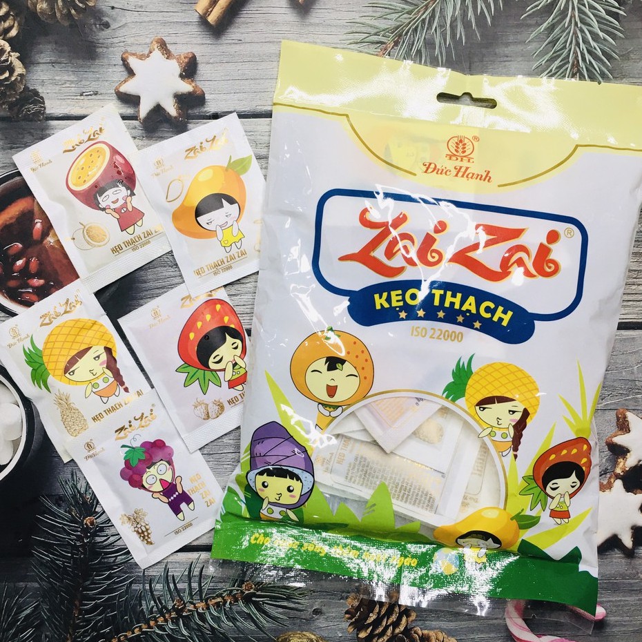 [HCM] 2 Túi Kẹo Thạch Zai Zai Đức Hạnh 350g/túi Mix Vị Trẻ Em Rất Thích