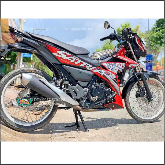 Tem rời Satria Đỏ Trắng đen Thỏ Ohlins (X)