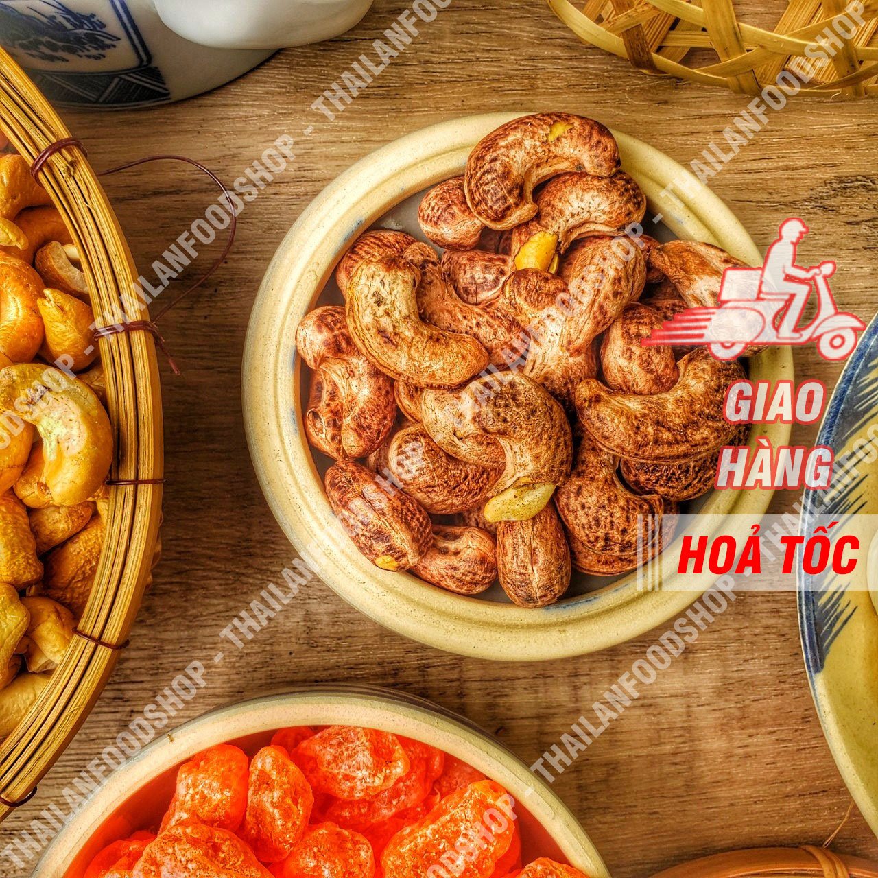 Hạt Điều Rang Muối - Nguyên Hạt Vỏ Lụa - Lon 500gr