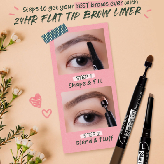 Chì kẻ mày SilkyGirl 24hr Flat Tip Brow Liner