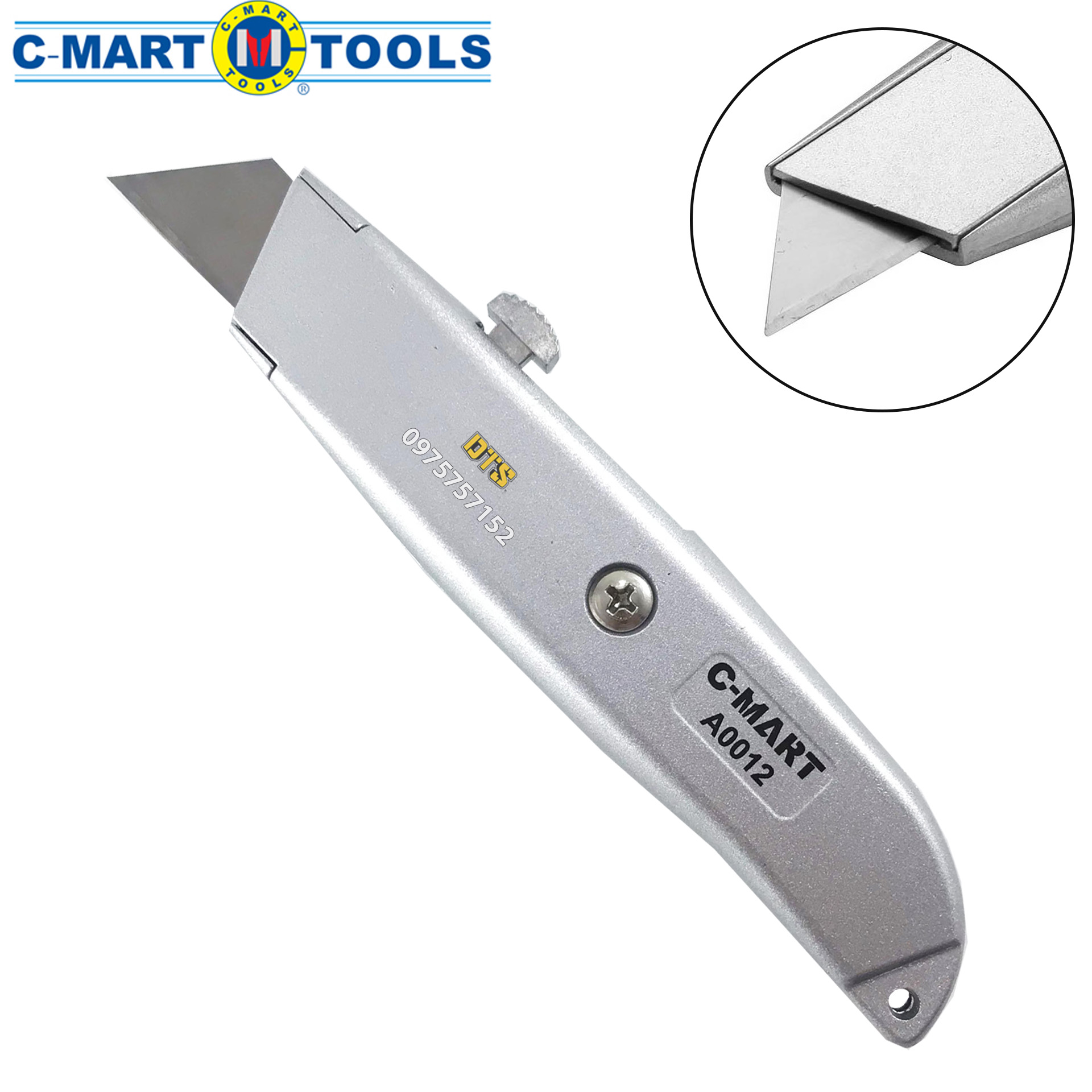 Dao trổ - Dao rọc cáp cao cấp cán nhôm C-Mart A0012, lưỡi cắt siêu sắc bén