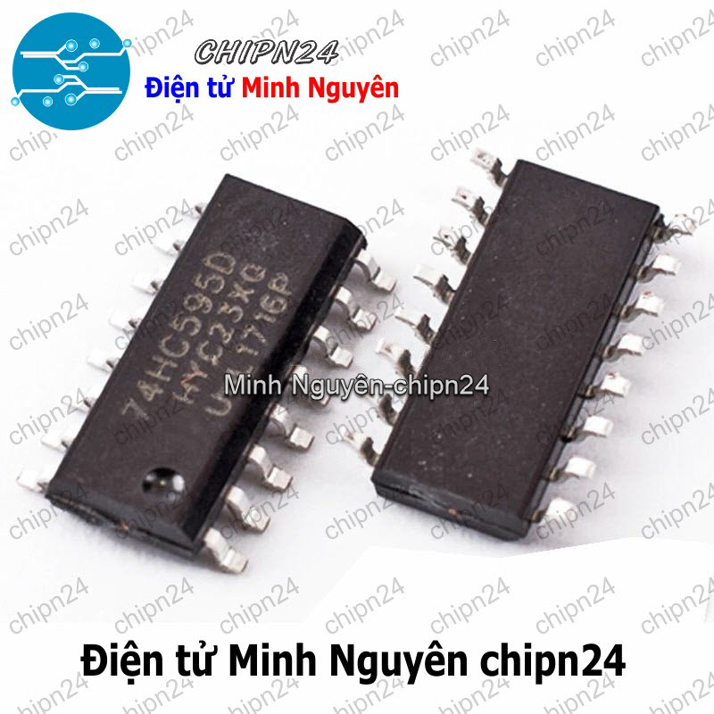 [4 con] (SOP) IC Dán 74HC595 SOP-16 (SMD) (74HC595D) (IC ghi dịch 8bit ) - HH001253