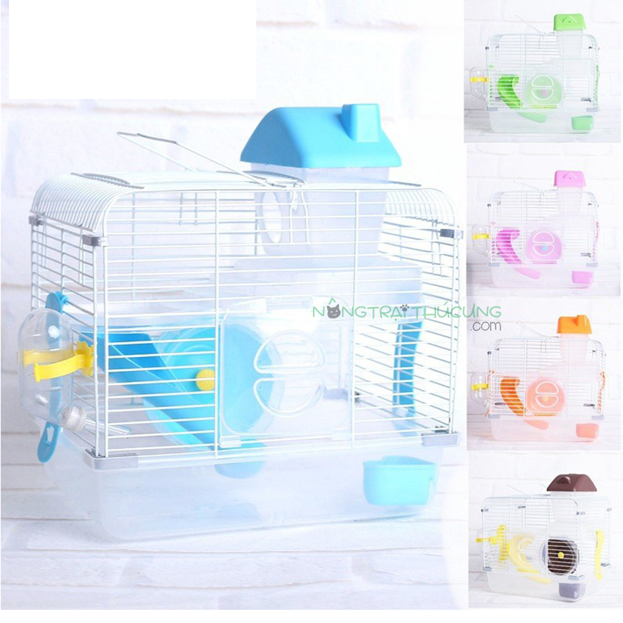 Lồng Hamster size trung (Snow) 30x28x21 (cm) - Đủ phụ kiện - [Nông Trại Thú Cưng]