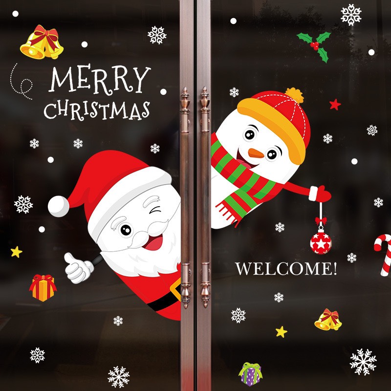 Tấm decal dán trang trí giáng sinh,noel dán cửa kính siêu đẹp kgd6253