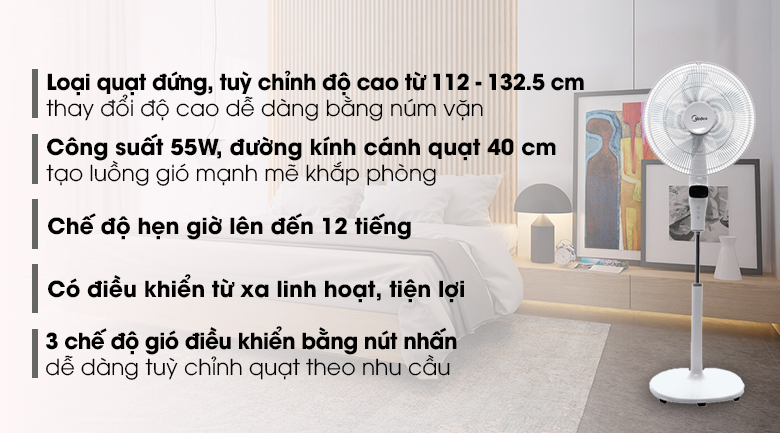 Quạt cây Midea FS40-15DR