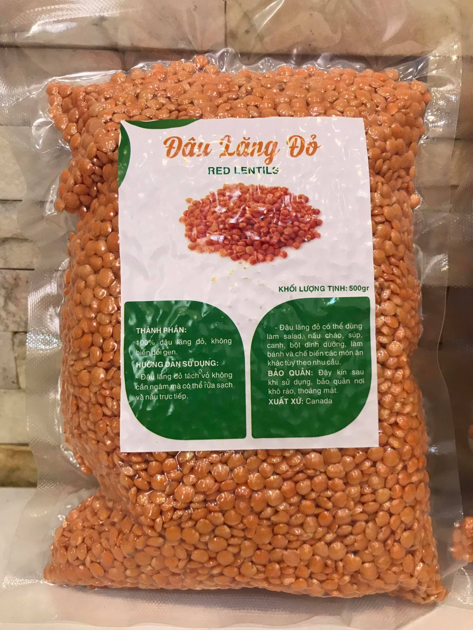 500 GRAM ĐẬU LĂNG ĐỎ ĐÃ TÁCH VỎ (nhập khẩu Argentina)