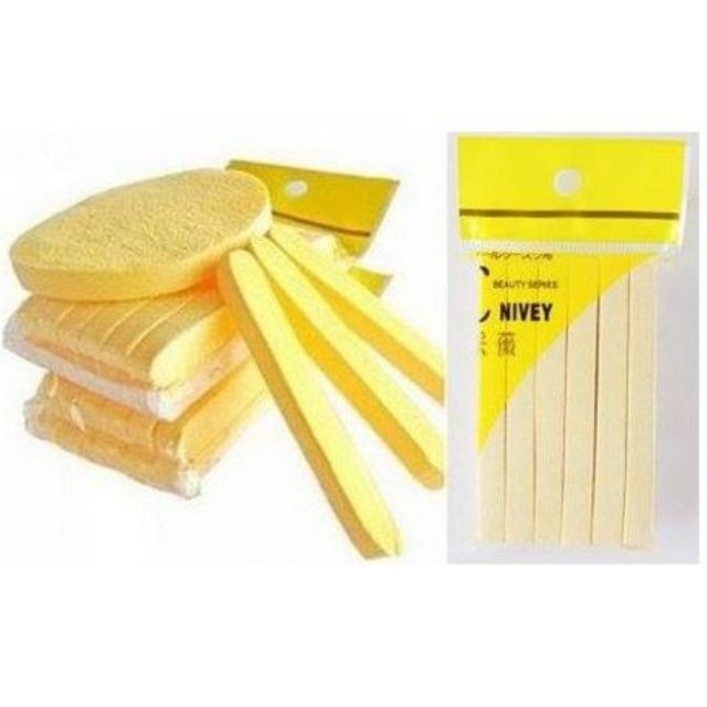 Bọt biển - bông nở rửa mặt Chivey 12 miếng Bb18