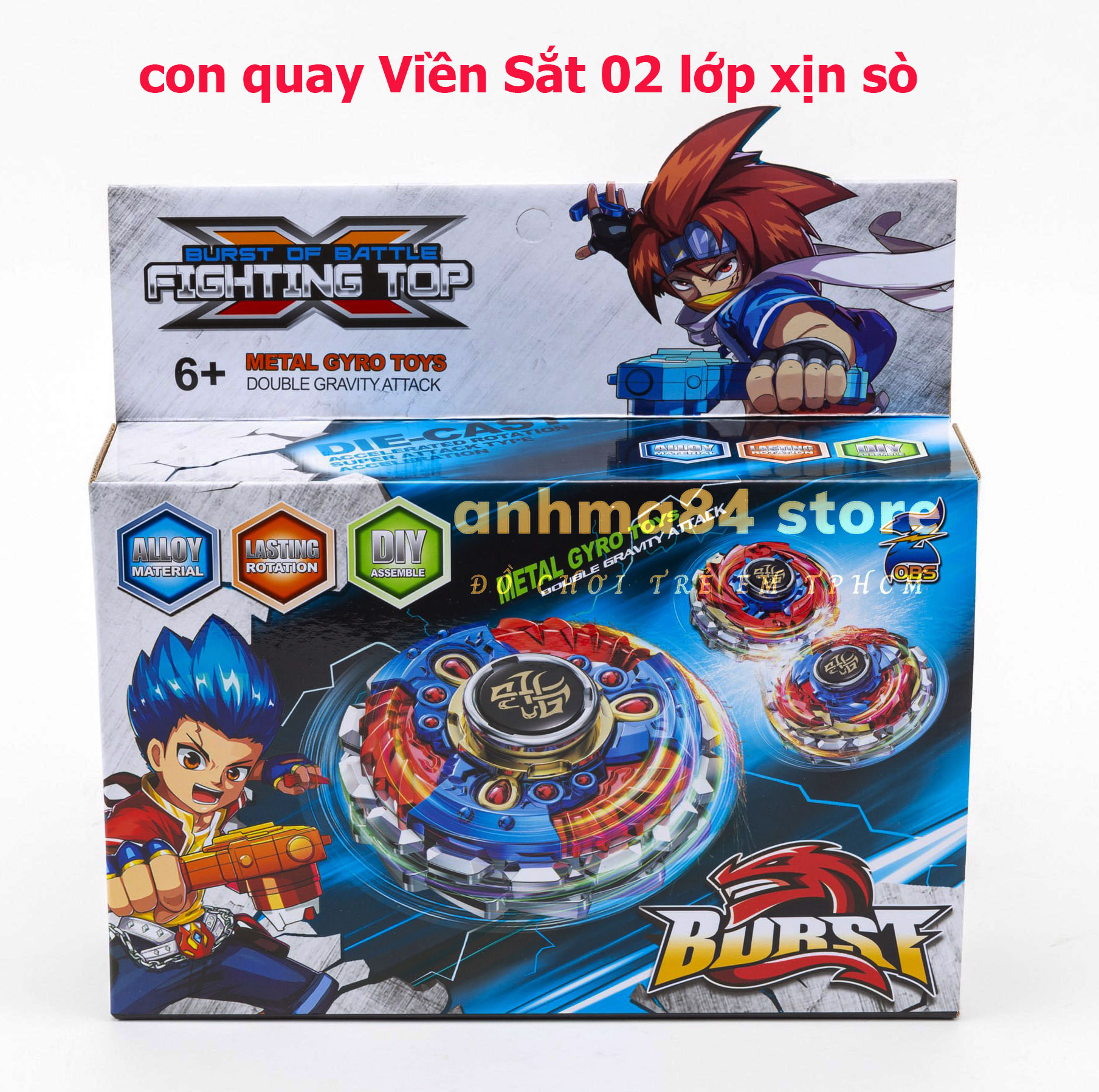 [HCM]Đồ chơi Con quay Vô Cực Lốc Xoay Rồng Lửa - VIỀN SẮT 02 lớp mạnh mẽ - KIDS GARDEN