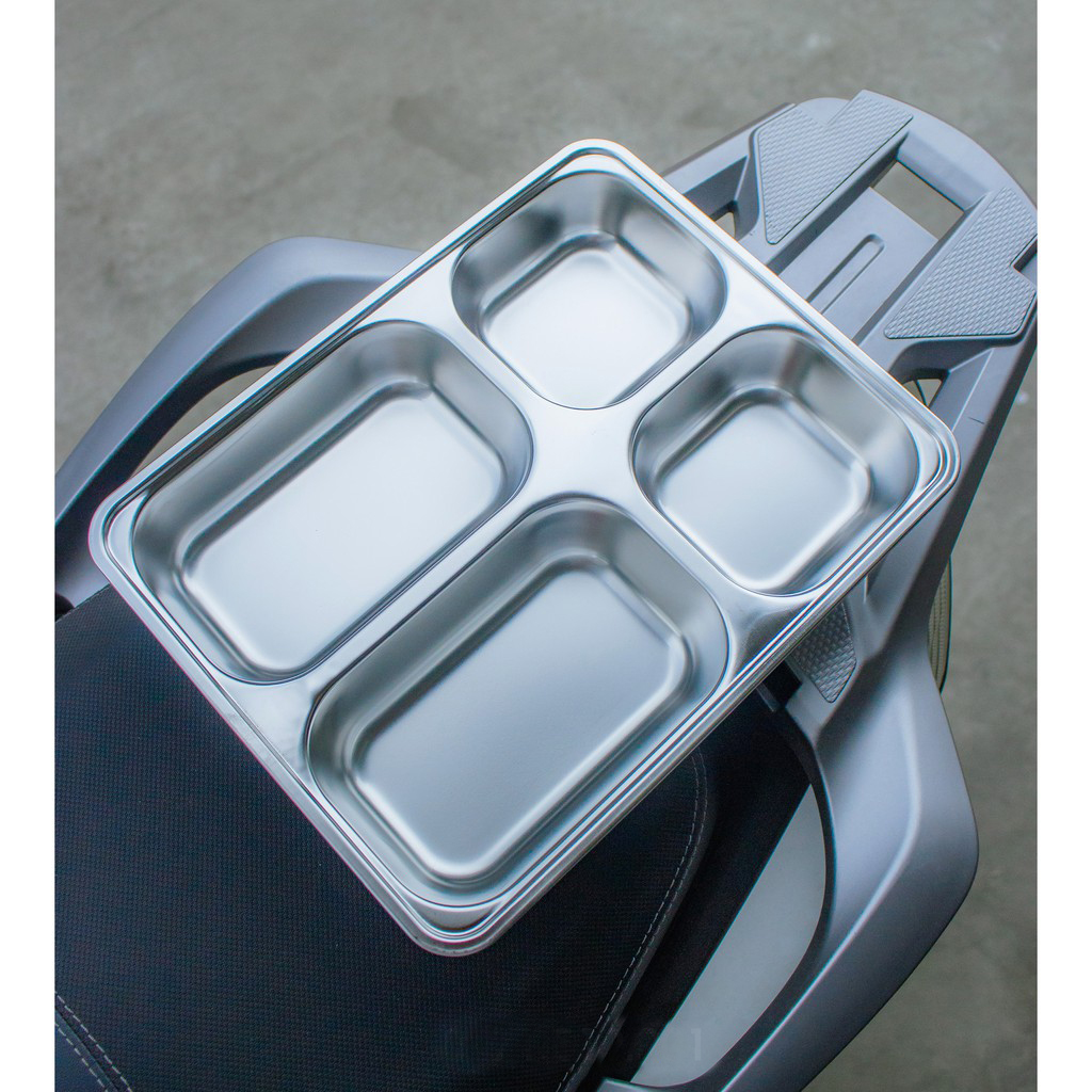 Khay cơm inox 4 ngăn sâu lòng Hàn Quốc giá rẻ