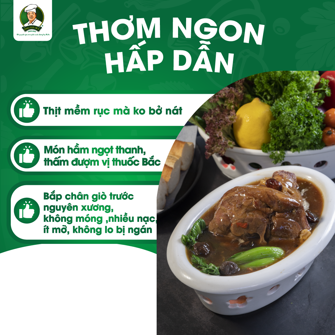 Chân giò hầm thuốc Bắc 1.2kg - Ông già IKA ( Chỉ giao tại Hà Nội)