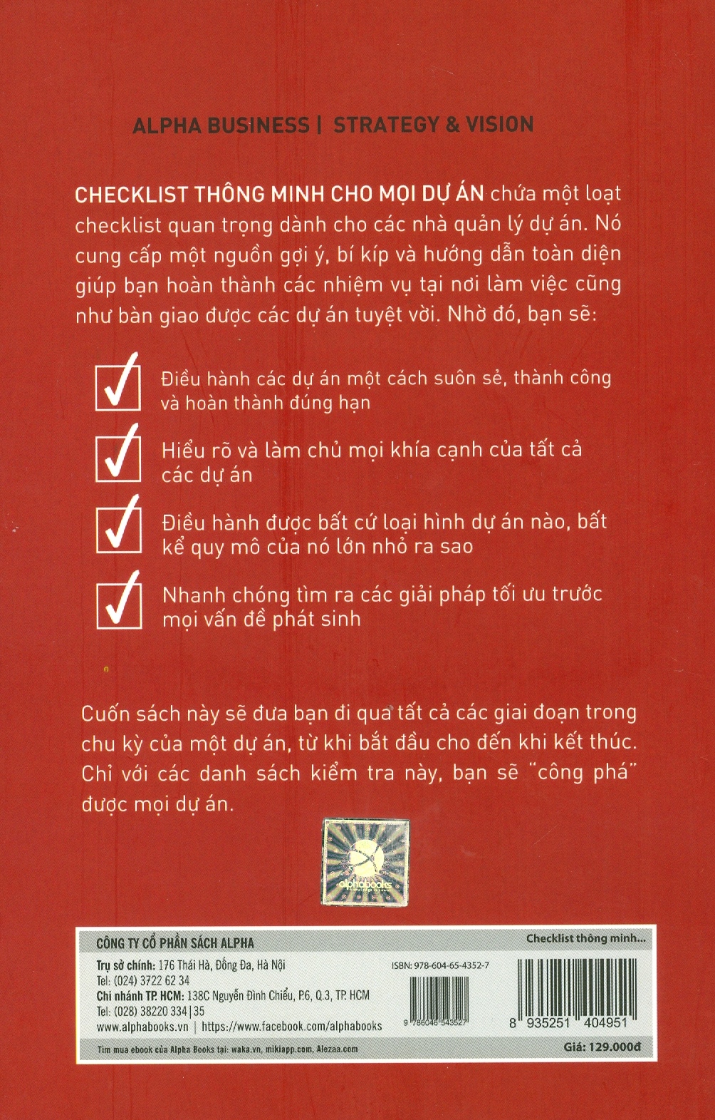 Sách - Checklist thông minh cho mọi dự án