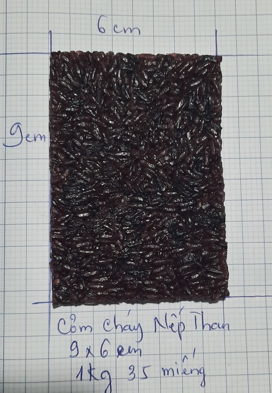 (1kg) CƠM CHÁY NẾP THAN PHÔI CHƯA CHIÊN LASHAM.(9X6 CM)