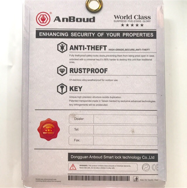 6cm Anti-Cut Double-Locking Lock Padlock Requires a Key to Lock