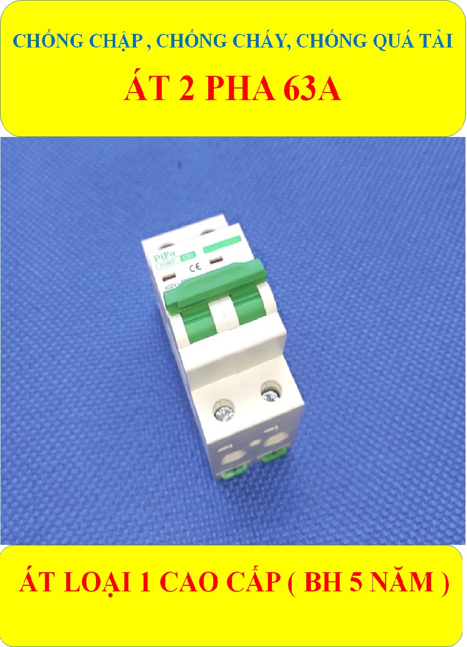 Cầu dao tự động, Aptomat 2 PHA 16A/20A/32A/40A/50A/63A (BH 5 năm ) Chống chập, Chống ngắn mạch, Chống cháy, Chống quá tải HÀNG LOẠI 1 CÁO CẤP (bộ 1 sản phẩm)