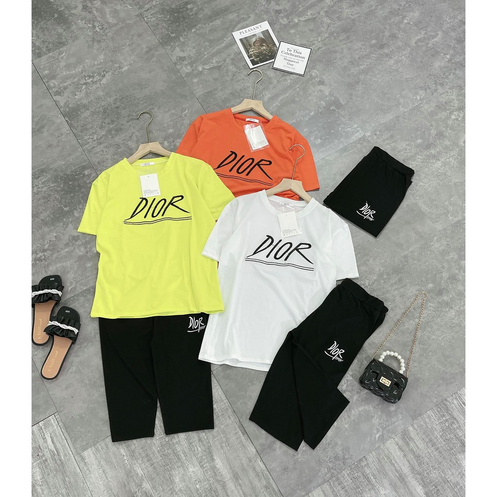 Sét áo phông Di or + quần legging lửng