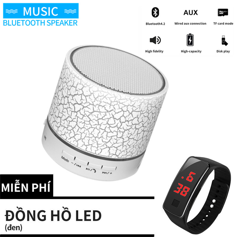 [Đồng hồ LED miễn phí] COD Mini Bluetooth LED nhấp nháy Loa Bluetooth Mini Loa di động với đèn LED Loa mini