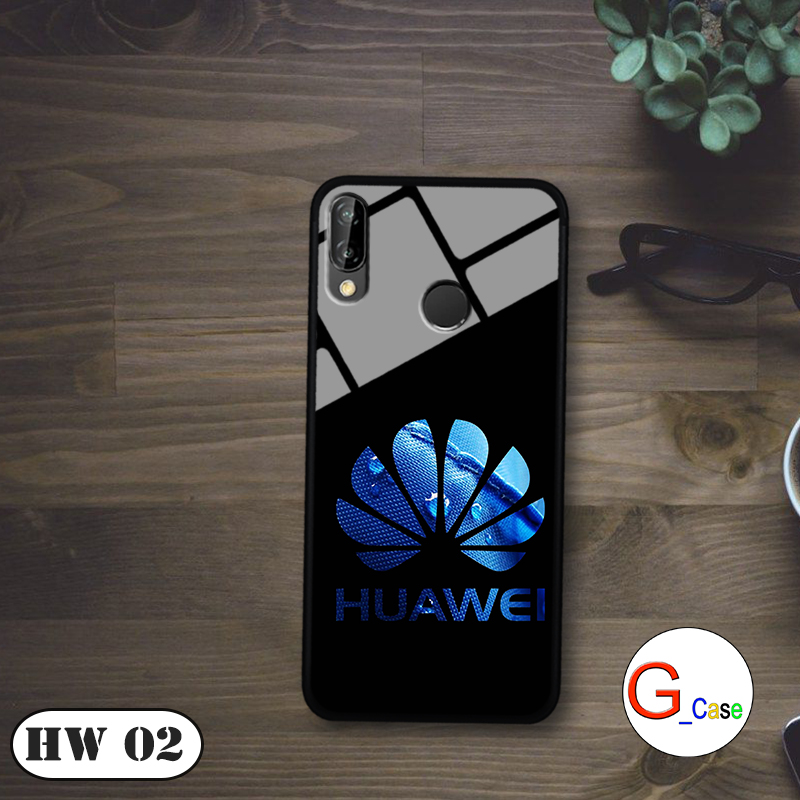 Ốp lưng HUAWEI NOVA 3E - lưng kính in logo hãng điện thoại