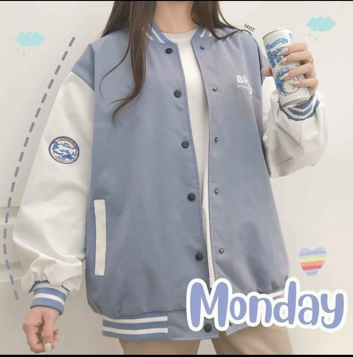 Áo khoác dù nữ bomber thời trang phối màu cá tính kiểu dáng thời thượng cực hot trend