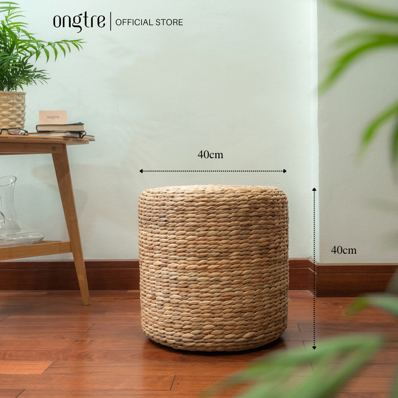 Đôn lục bình đan thủ công, Đôn bèo, đôn lục bình để ngồi, đôn decor, ghế trang trí, ghế tròn trang điểm (Hàng XK) ongtre® (Vietnam)