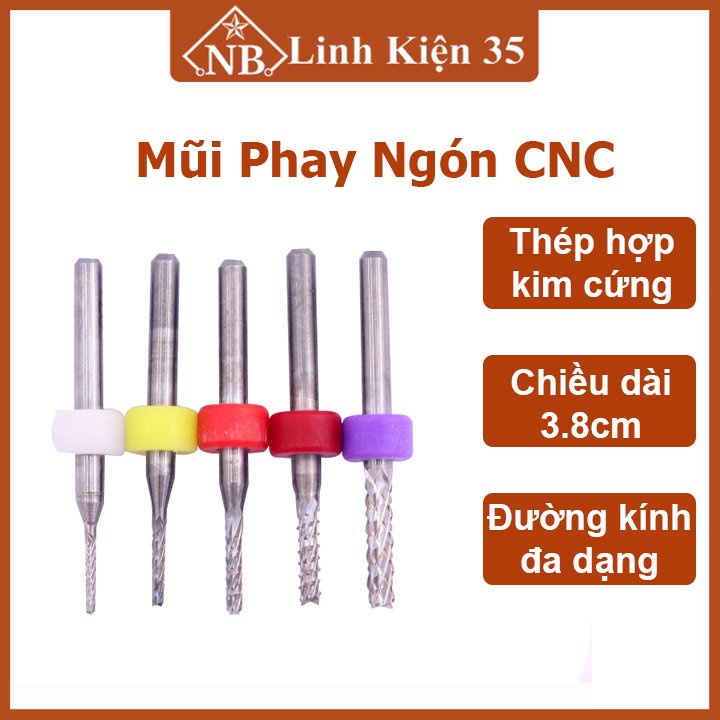 Mũi phay ngón cnc đường kính 0.8mm/1.0mm/1.2mm/1.5mm/2.0mm/2.5mm/3.0mm tùy chọn