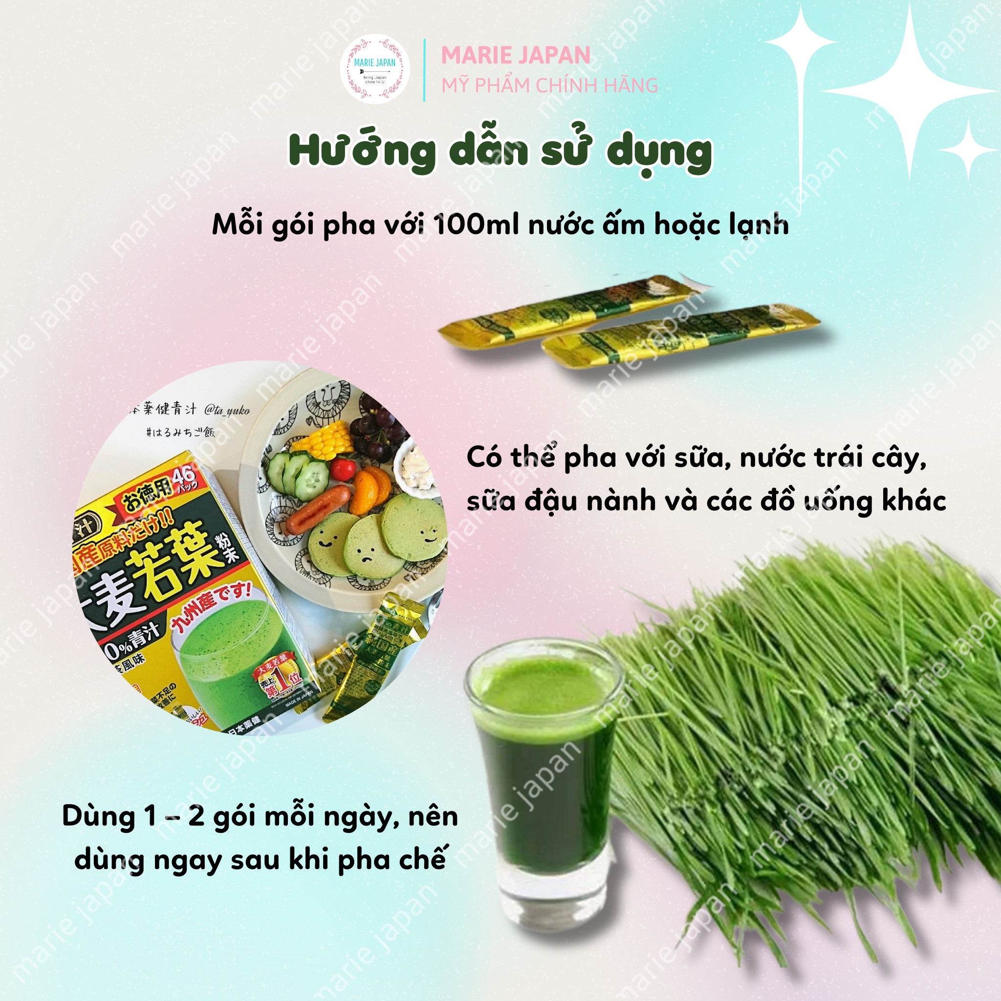 HỘP LỚN - Bột Lúa Mạch Non Grass Barley Nhật Bản