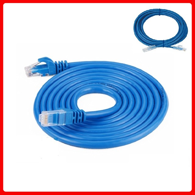 Cáp mạng (Lan) 5 mét đúc sẵn 2 đầu (xanh) Cat5E