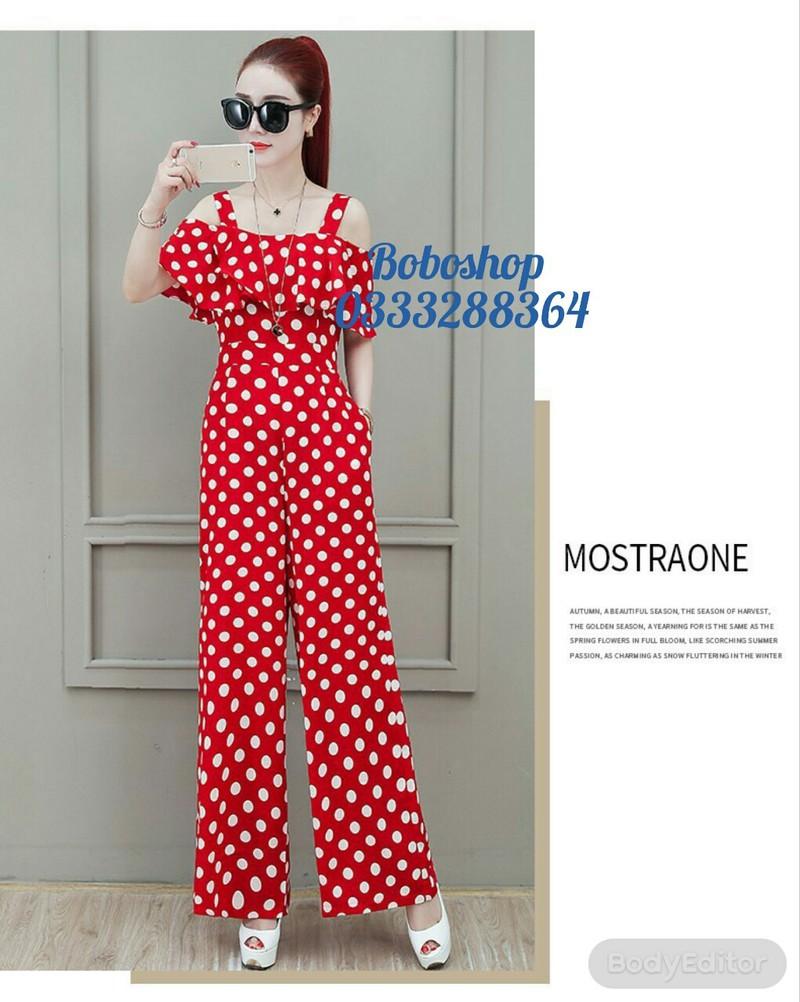 [HCM]JUMPSUIT CHẤM BI SANG CHẢNH