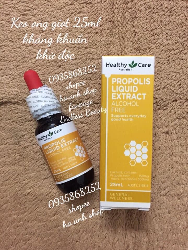 Keo ong giọt Propolis Liquid Extract Healthy Care 25ml mẫu mới