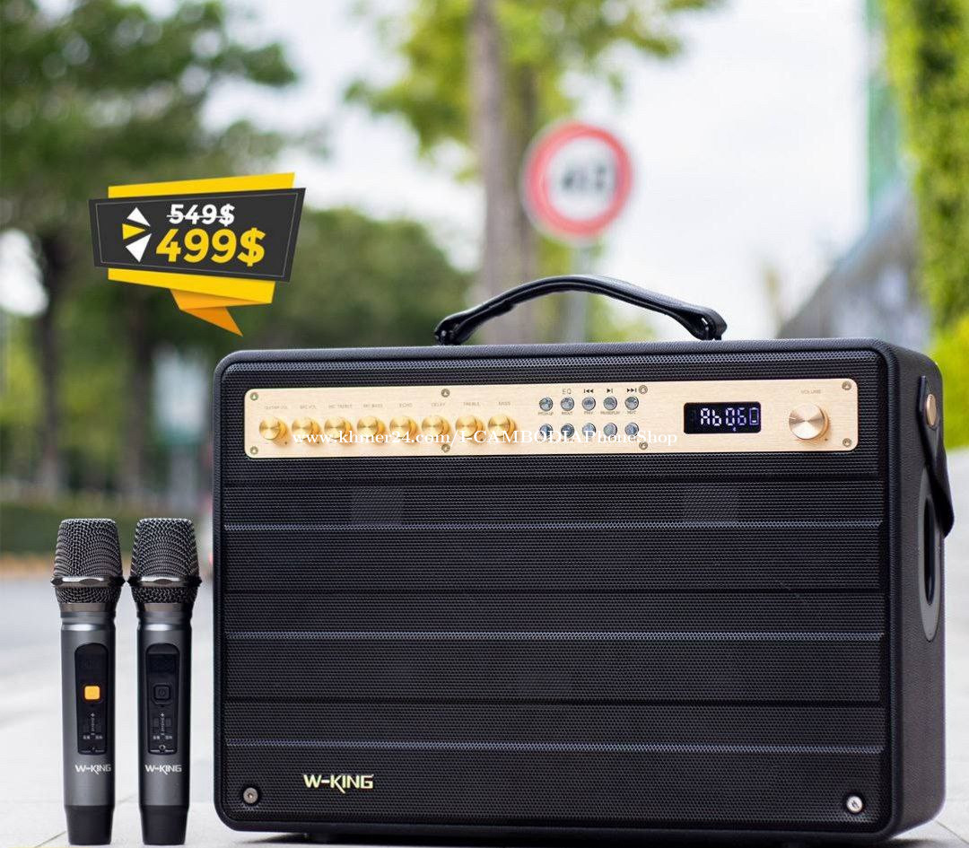 Loa bluetooth karaoke vimu/w-king k6l công suất 120w 2 míc đi kèm/w-king k6s/k6 plus