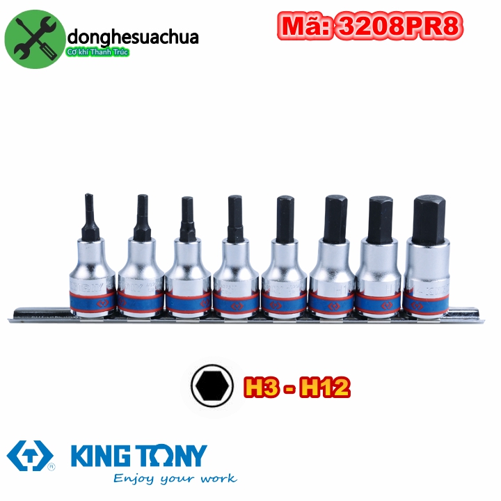 [HCM]Bộ tuýp đầu lục giác 3/8 inch Kingtony 3108PR8 8 chi tiết