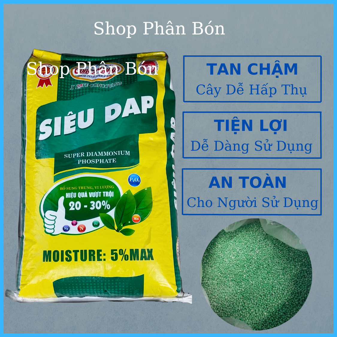 Phân DAP Cao Cấp Cho Mọi Cây Trồng Và Hoa Màu(1KG )