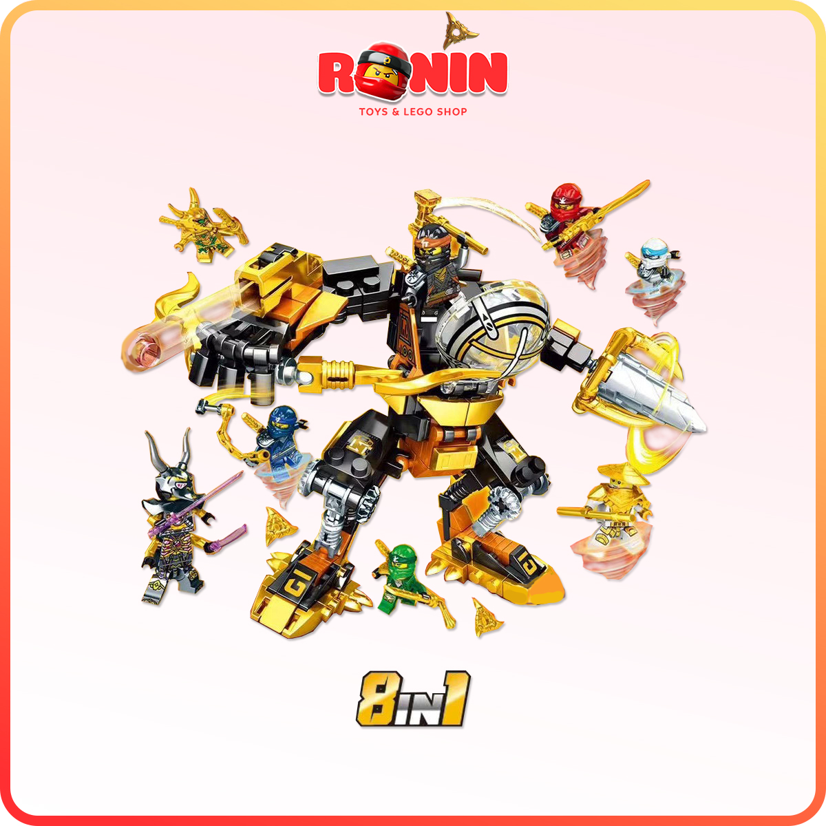 [💖Ninjago💖] Bồ Đồ Chơi Lắp Ráp Ninjago : Samurai X MECH Của Cole 8in1