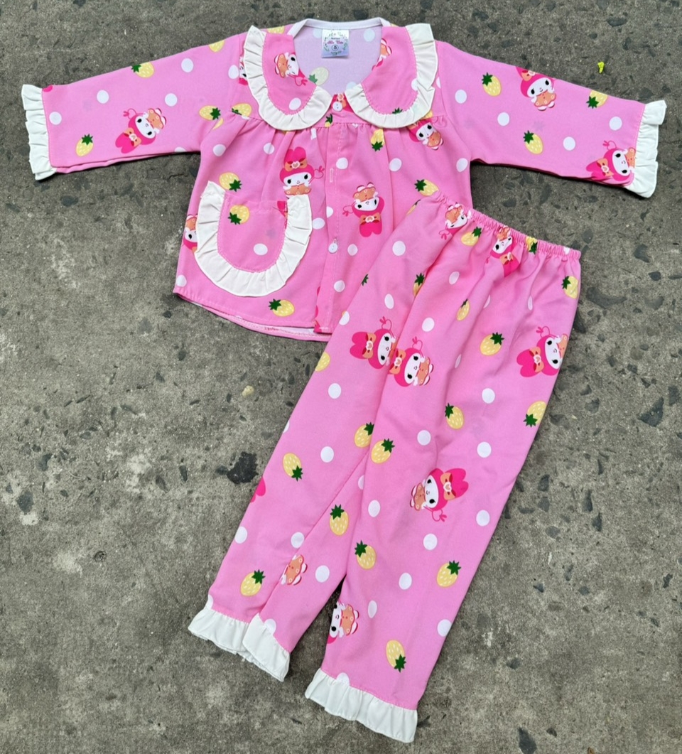 Bộ Pijama Lụa Tay Dài Bé (8-14kg) (giao màu ngẫu nhiên)
