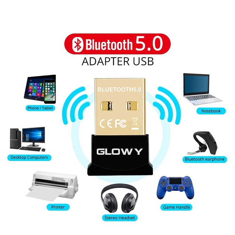 Bộ thu Bluetooth 5.0 _ USB Bluetooth Gloway GL508 _ Bảo hành trọn đời
