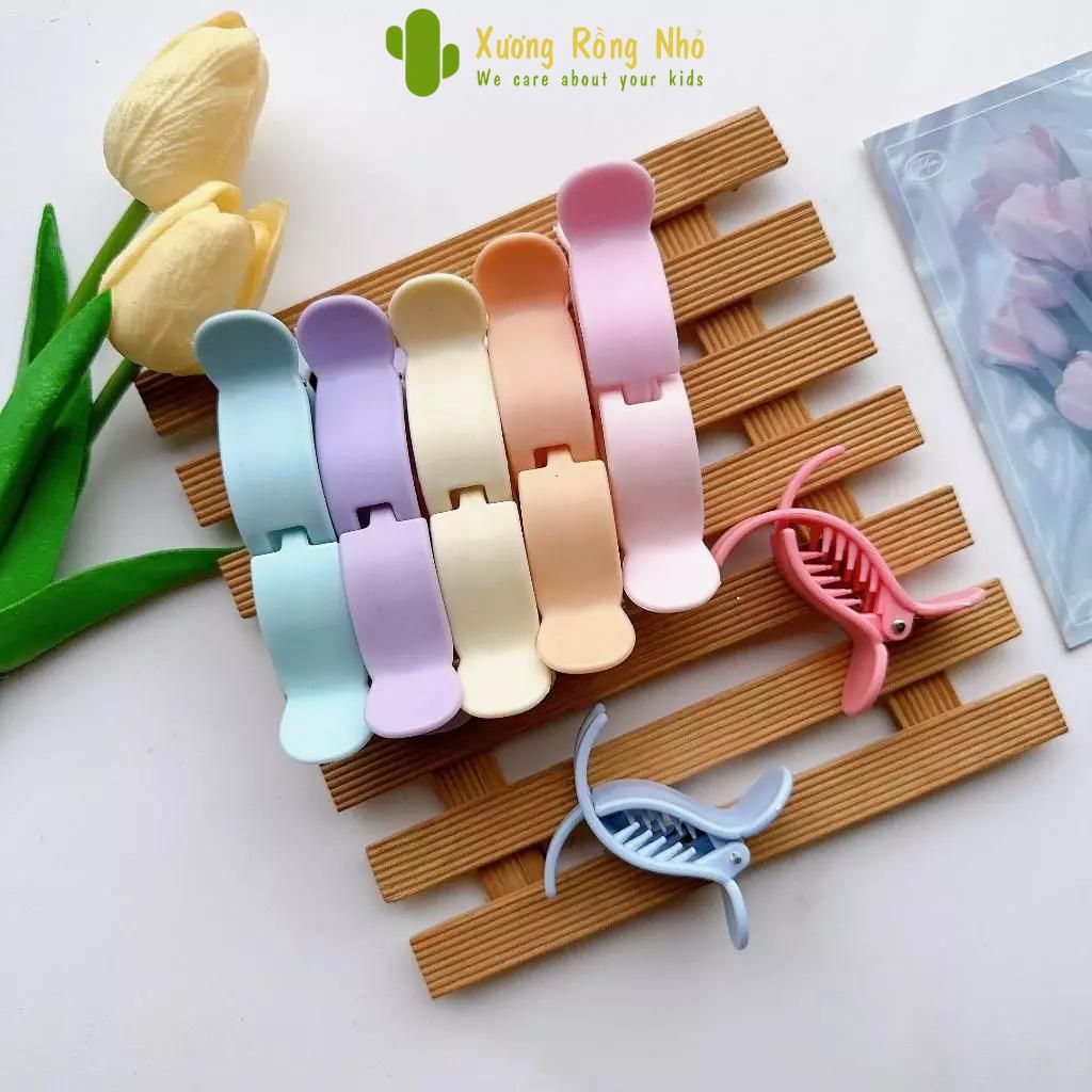 Kẹp tóc càng cua 3 răng 5 răng đính charm hoạt hình dễ thương
