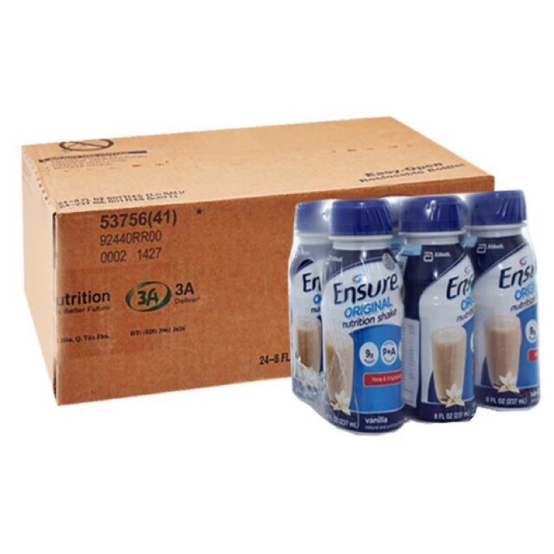 (4/24) Thùng 24 Chai sữa nước, sữa bột pha sẵn Ensure Original 237ml