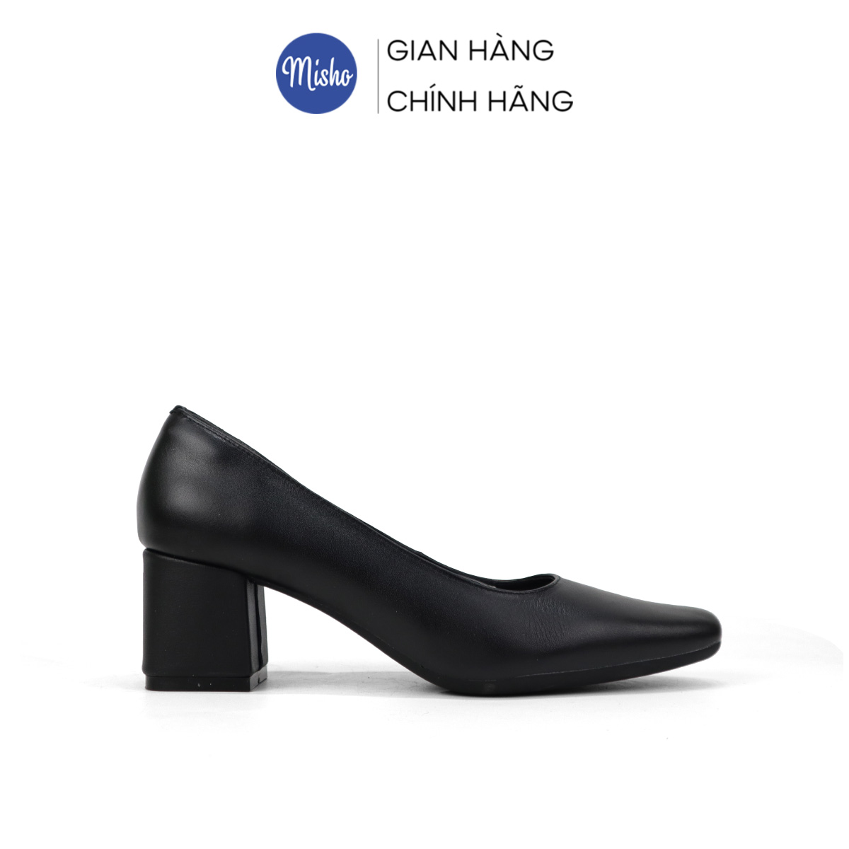 Giày cao gót mũi vuông da thật Misho 1017