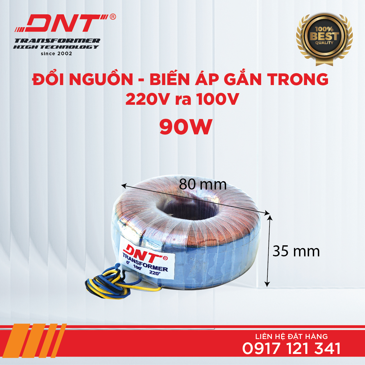 BIẾN ÁP GẮN TRONG 220V RA 100V DNT
