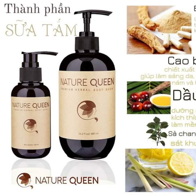 Sữa Tắm Thảo Dược Cao Cấp Nature Queen  - Mẫu mới