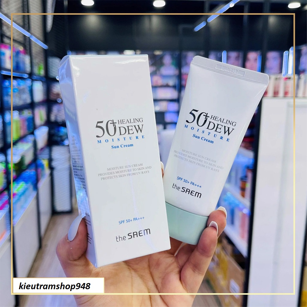 ( sale cực sốc )Kem Chống Nắng Dưỡng Ẩm The Saem Healing Dew Moisture Sun Cream SPF 50+ 50ml ( DATE 03/05/2025 )