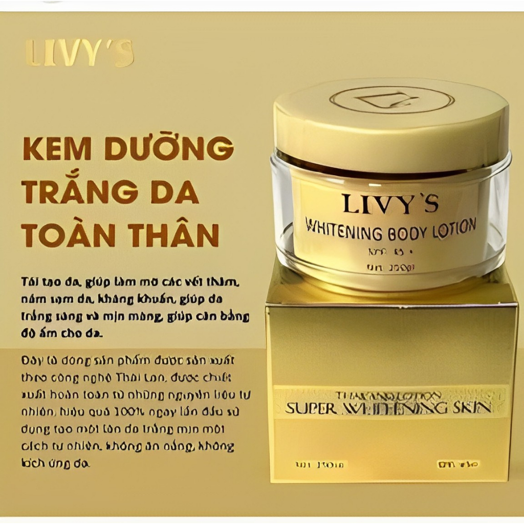 Kem body Livy's vàng 250gr Thái Lan - Hàng công ty chính hãng