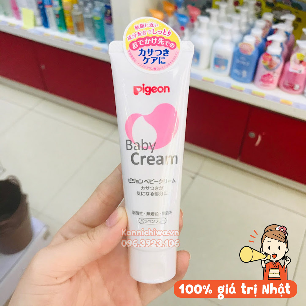 Kem nẻ PIGEON Baby Cream 50g cho bé sơ sinh từ 0 tháng tuổi trở lên, hàng nội địa Nhật, kem bôi chống nẻ, dưỡng ẩm da cho bé - 4902508083737