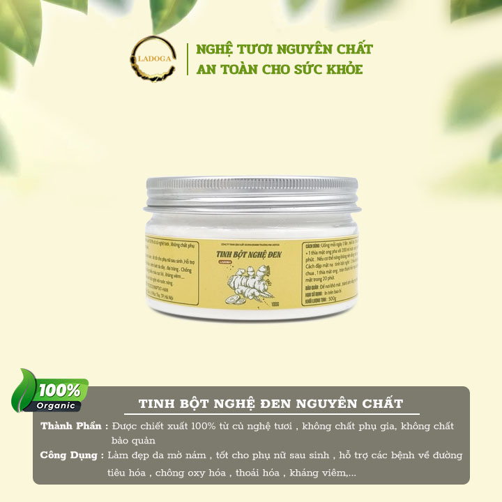 Tinh bột nghệ đen nguyên chất la-do-ga 500 gam